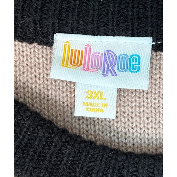 Womens Long Sleeve Sweater Dress LuLaRoe Sz-3XL Pink Black Preppy Casual Cottage - Picture 4 of 8